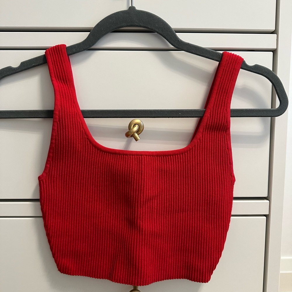 Babaton Sculpt Knit Squareneck Cropped Tank